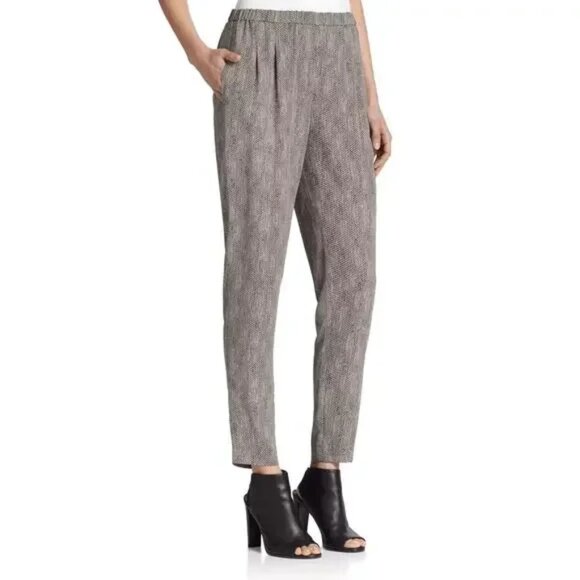 Eileen Fisher Chainette Silk Pants Sz Large